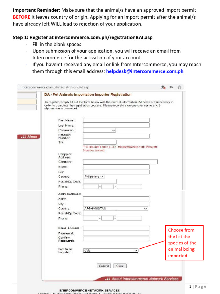 Phillipines Bai Users Guide Pet Import Intercommerce | PDF
