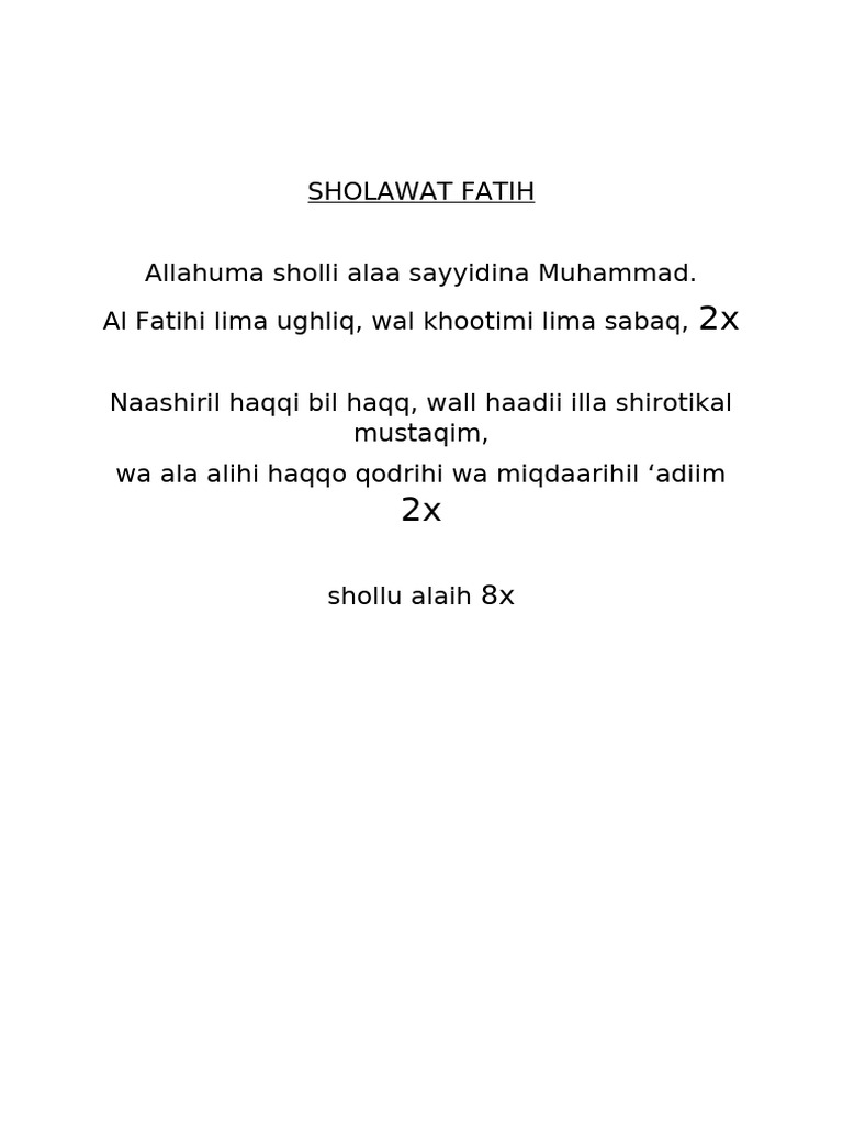 Sholawat Fatih Pdf