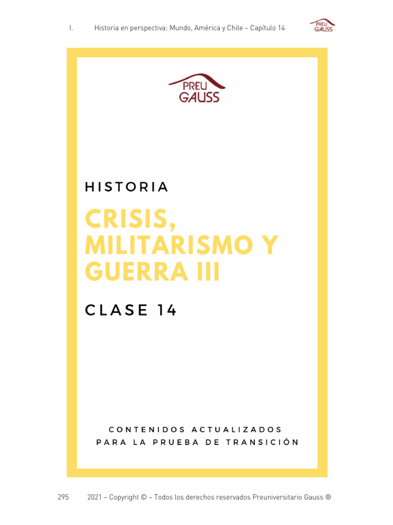 CS14 - Crisis, Militarismo y Guerra 3 | PDF