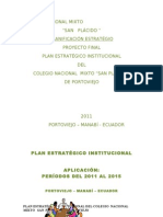 Plan Estratégico Institucional Del Colegio Nacional Mixto San Plàcido de Portoviejo