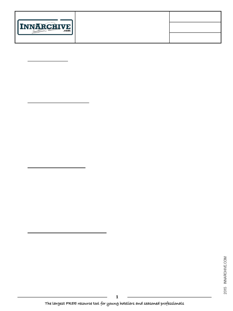 Mini Bar Procedures A Mini Bar Set Up: Resource Library - Minibar ...