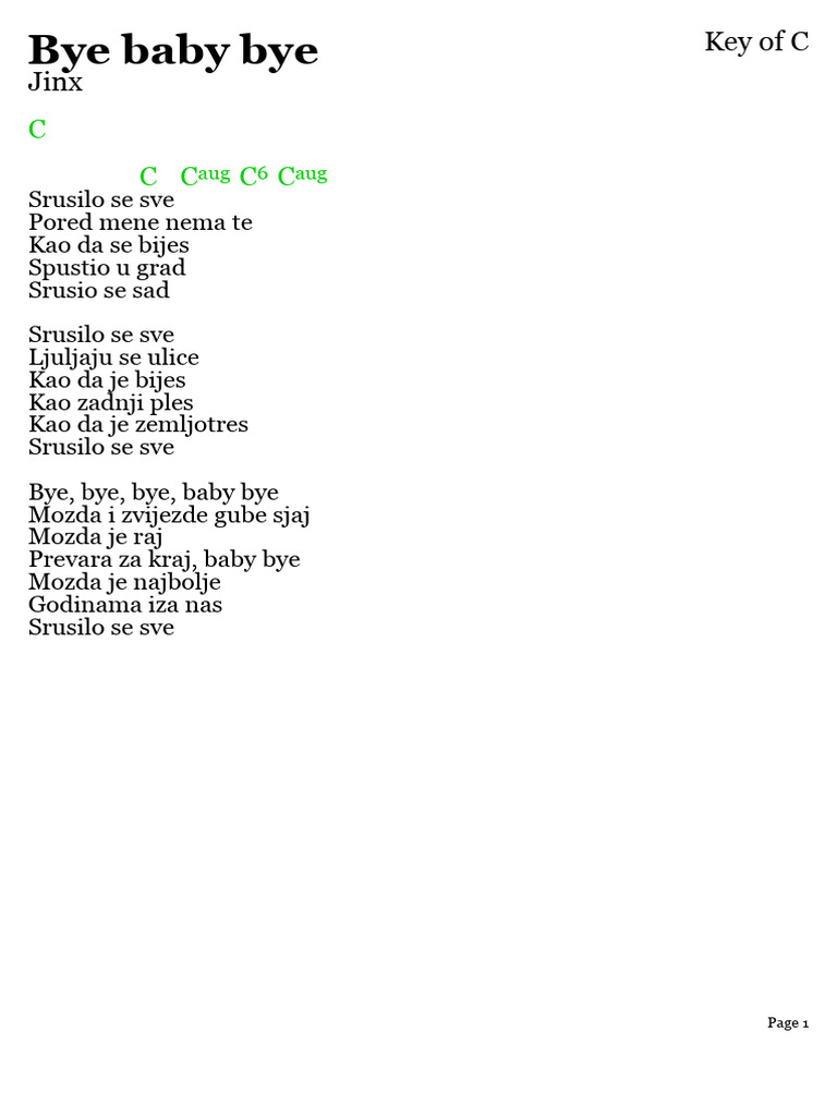 Bye Baby Bye | PDF