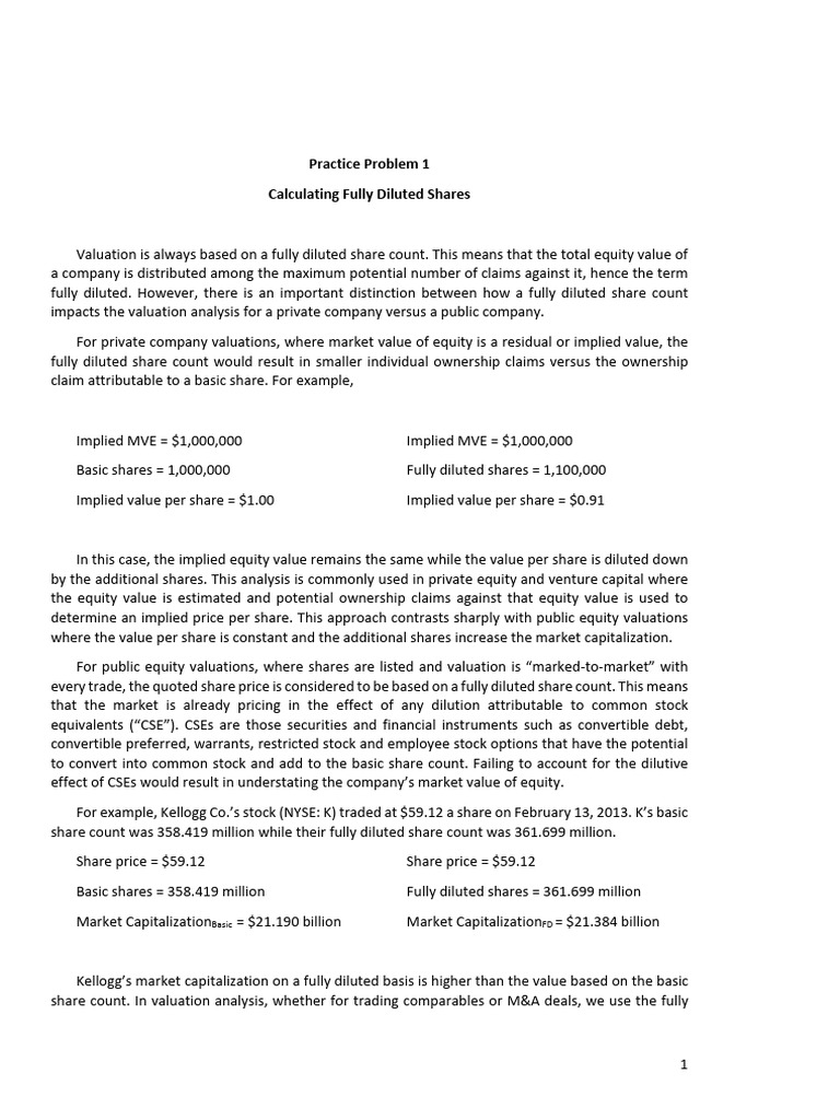 M&A Problem Set - KEY | PDF