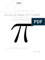 Devoir de Maths N°2 3ASSE: - Lycée Cheikh Bouamama (Descartes)