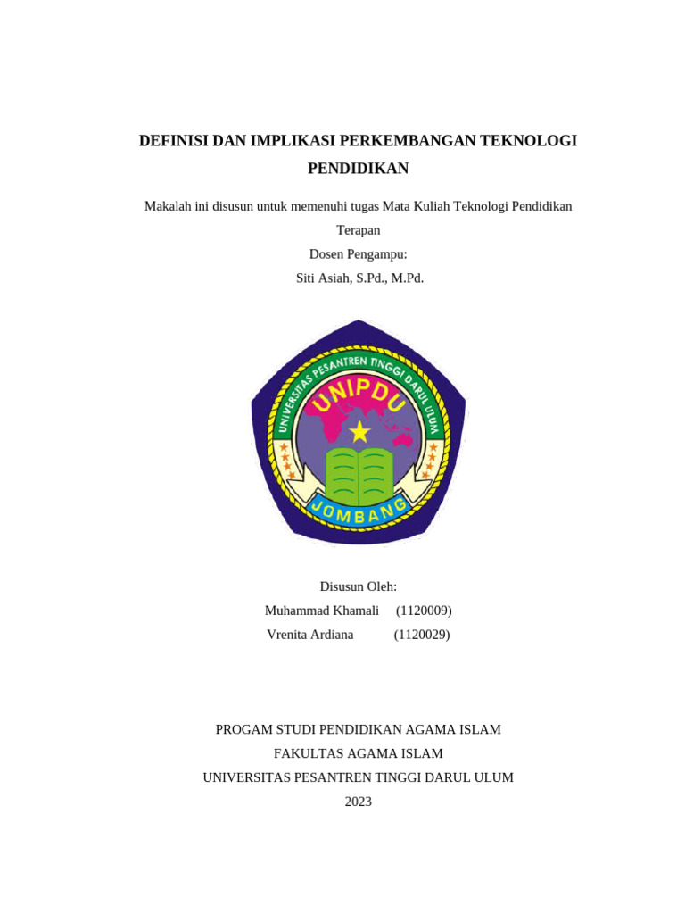 Definisi dan implikasi perkembangan teknologi pendidikan pdf