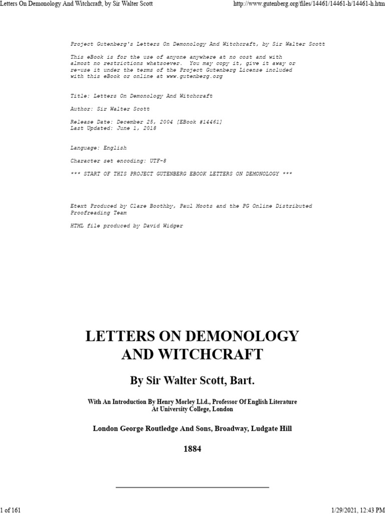 Letters On Demonology and Witchcraft, by Sir Walter Scott | PDF