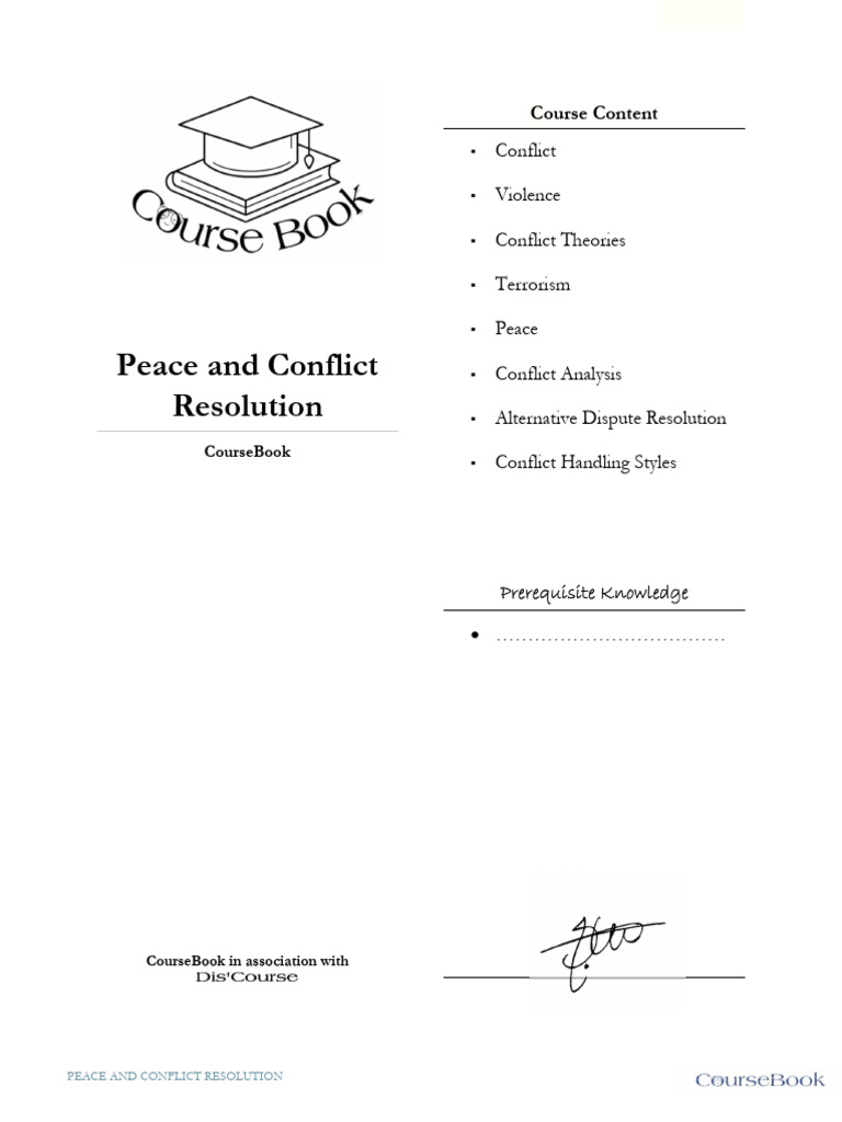 Peace and Conflict Resolution Coursebook | PDF | Mediation ...