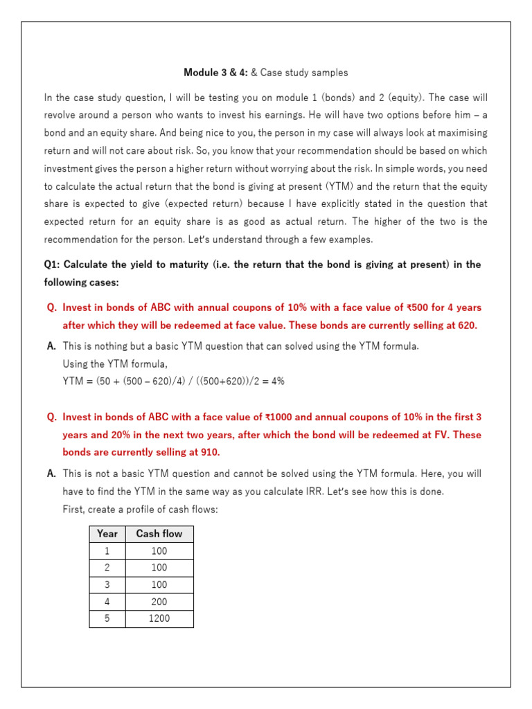 Module 3 & 4 - Case Study Samples (Corrected Solution For One Scenario ...