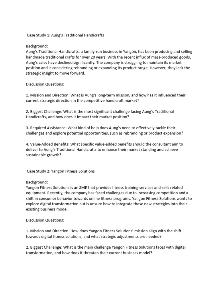 Stage 1 Case Studies | PDF