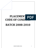 Placement Code of Conduct BATCH 2008-2010