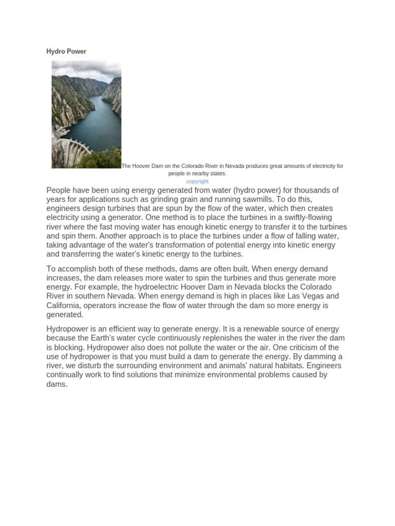 Hydro Power | PDF