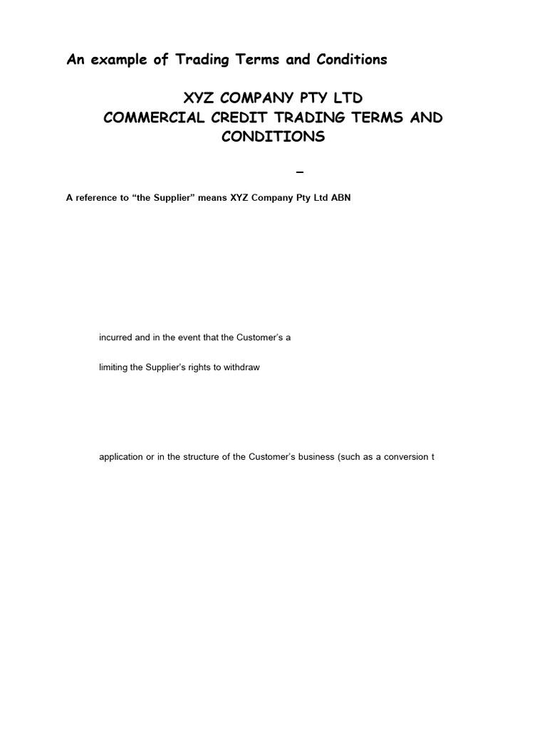 Terms and Conditions | PDF