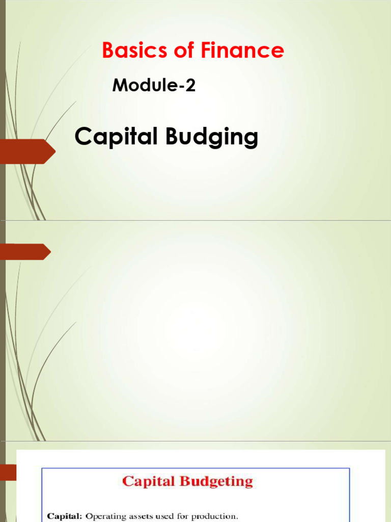 Module-2 CAPITAL BUDGETING | PDF