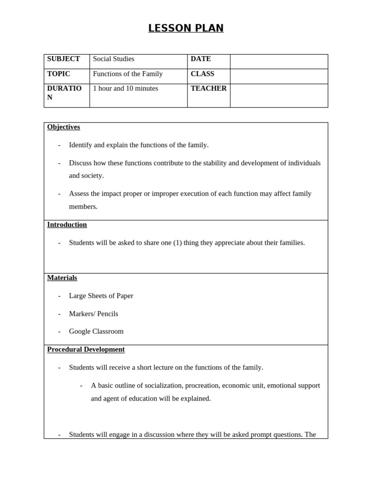 Functions of The Family | PDF