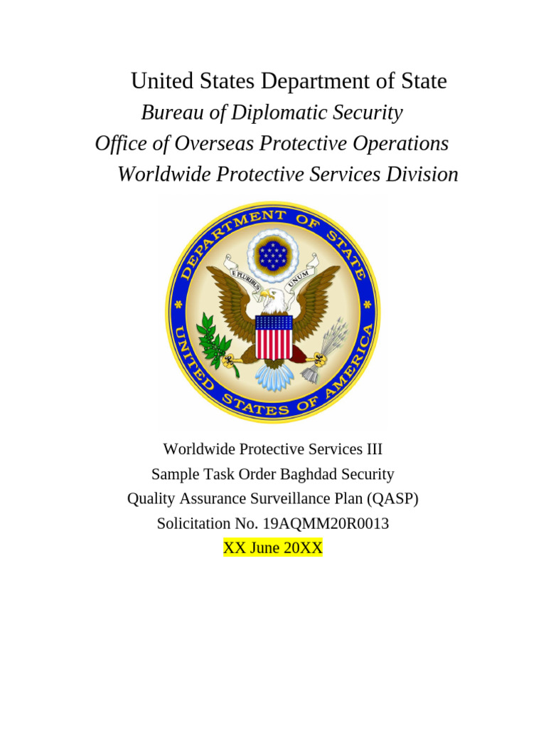 Baghdad Security QASP Overview | PDF | Quality Assurance | Business