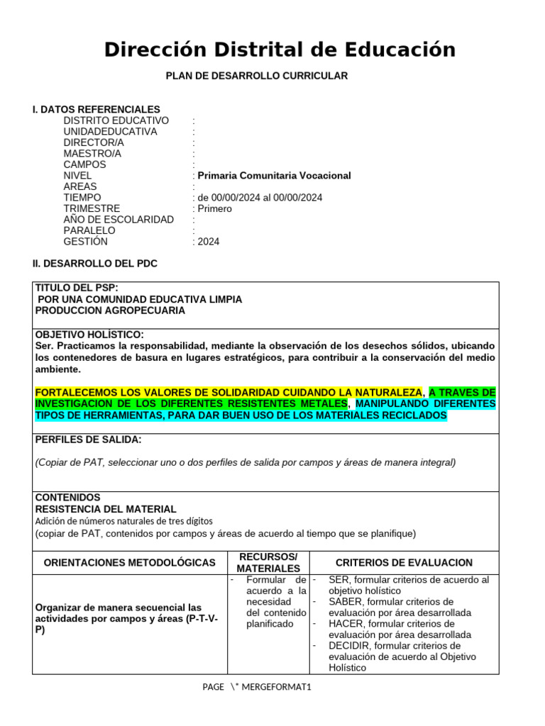 PDC Formato | PDF