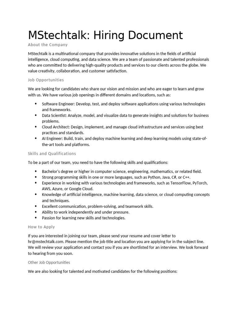 Hiring Procedure | PDF