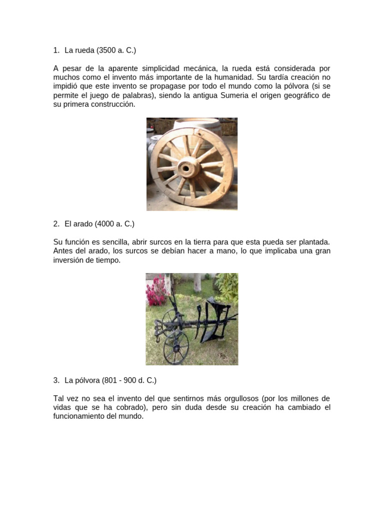 12 Inventos Mas Utiles en La Humanidad | PDF