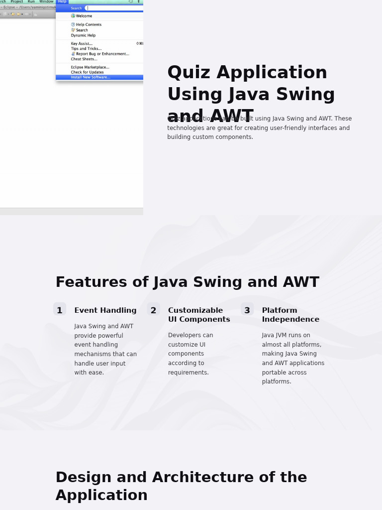 Quiz Application Using Java Swing and AWT | PDF