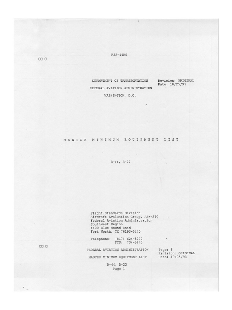 R22 and R44 MEL | PDF