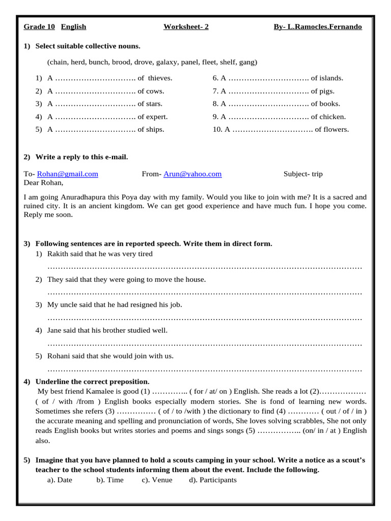 Worksheet 2 | PDF