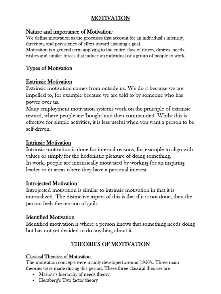 Chapter 5 MOTIVATION | PDF