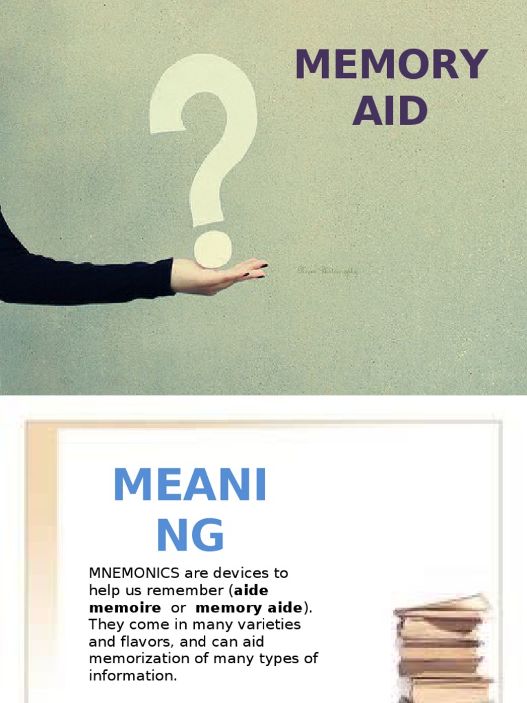 Memory Aid PDF Recall (Memory) Mnemonic