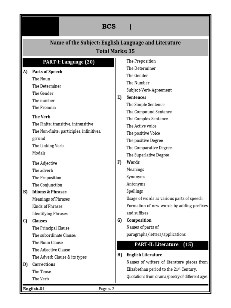 BCS 46th English Language Guide | PDF | Part Of Speech | Linguistics