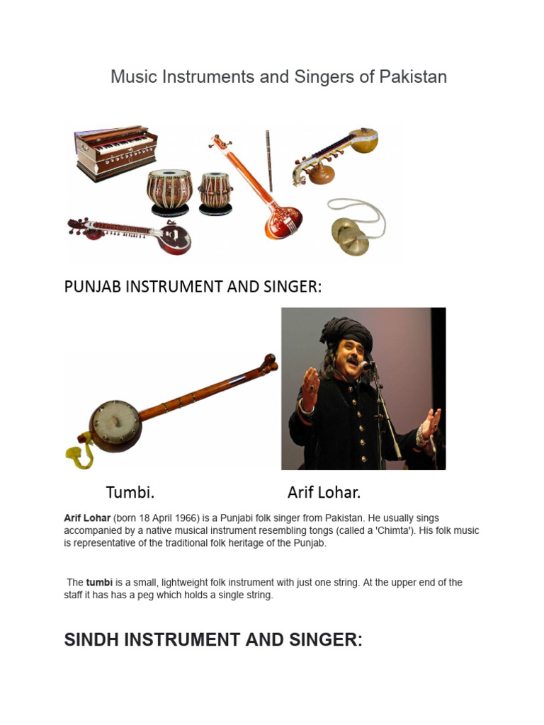 Music Instruments and Singers of Pakistan | PDF