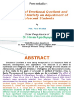 The Effect of Emotional Quotient and Educational Anxiety On Adjustment of Adolescent Students