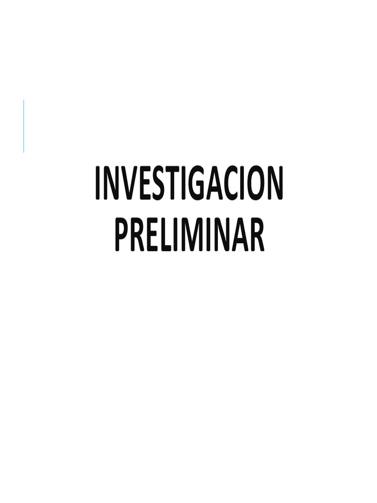 Investigacion Preliminar | PDF