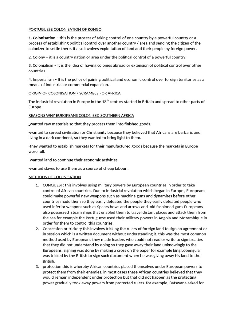 Portuguese Colonisation of Kongo | PDF | Colonialism | Travel