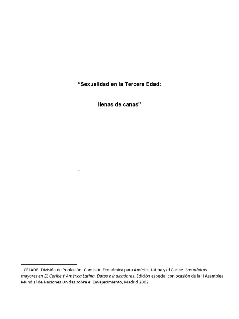 Sexualidad en La Tercera Edad | PDF