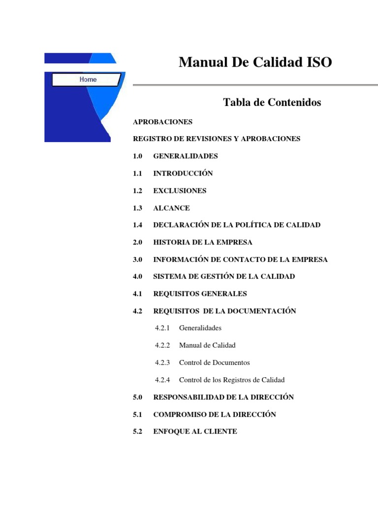 Manual de Calidad ISO 9001 | PDF | Gestión de la calidad | Calidad ...