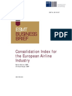 Business Brief: Consolidation Index For The European Airline Industry