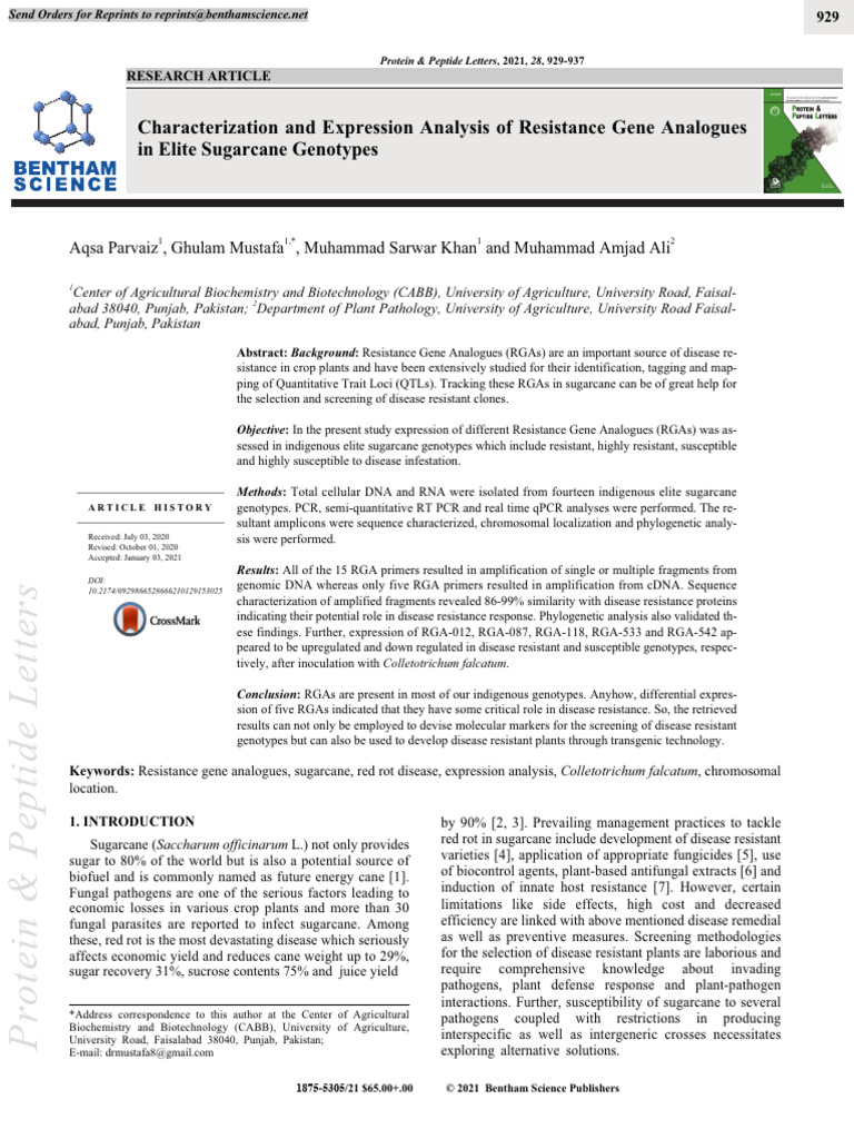 Characterization and Expression Analysis of Resistance Gene Analogues ...