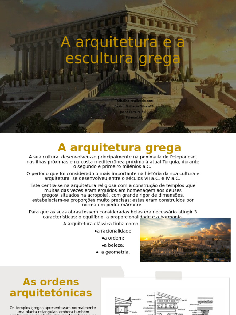 A Arquitetura e A Escultura Grega | PDF