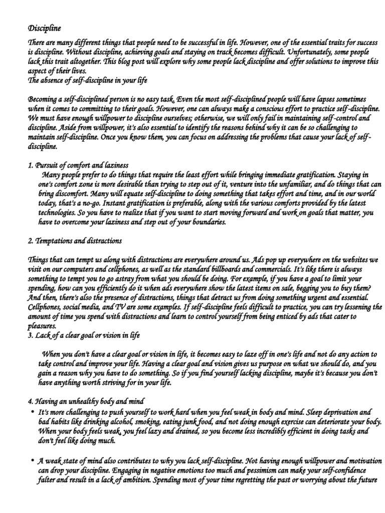 Discipline | PDF