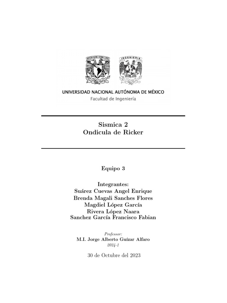 Ondícula de Ricker y Convolución en Geofísica | PDF | Densidad ...