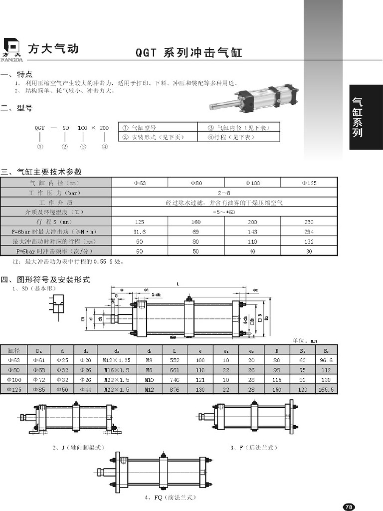 QGT型冲击气缸 | PDF