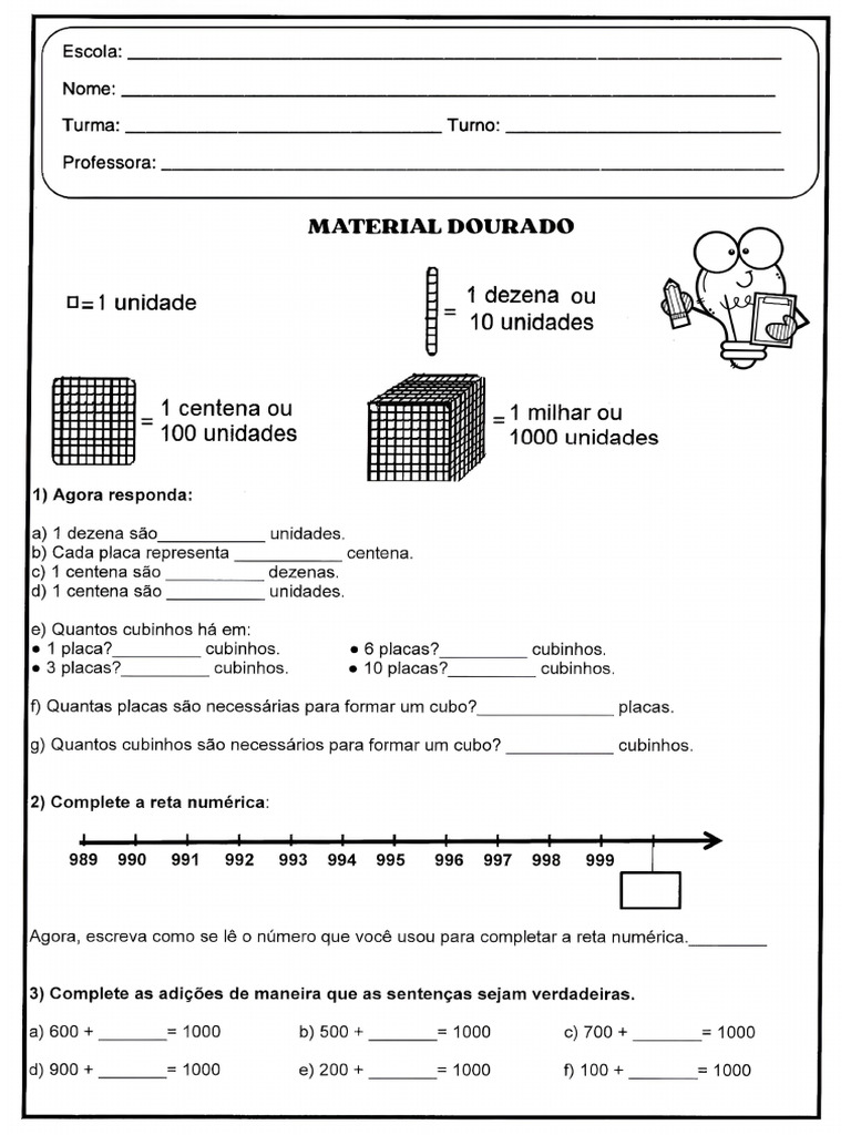 Atividade Material Dourado | PDF