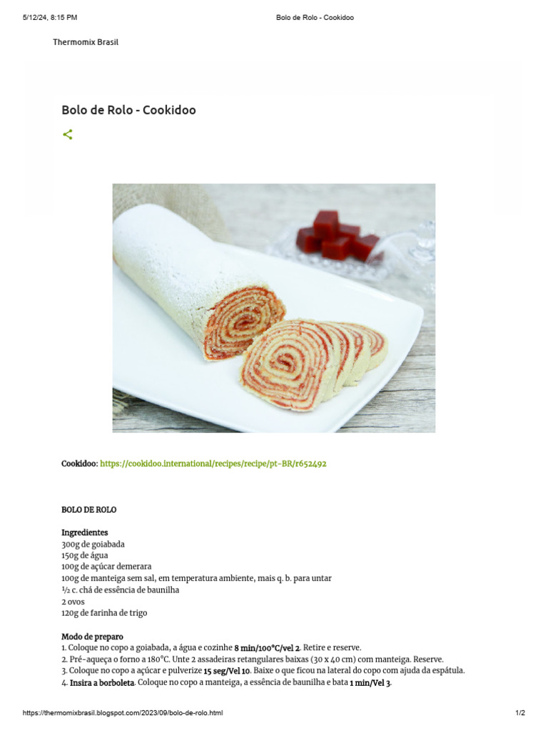 Bolo de Rolo - Cookidoo | PDF