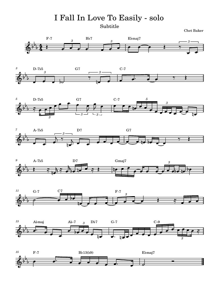 I Fall in Love To Easily - Solo | PDF