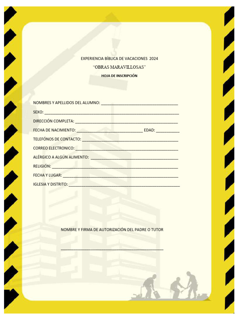 Hoja de Inscripción de Ebv | PDF