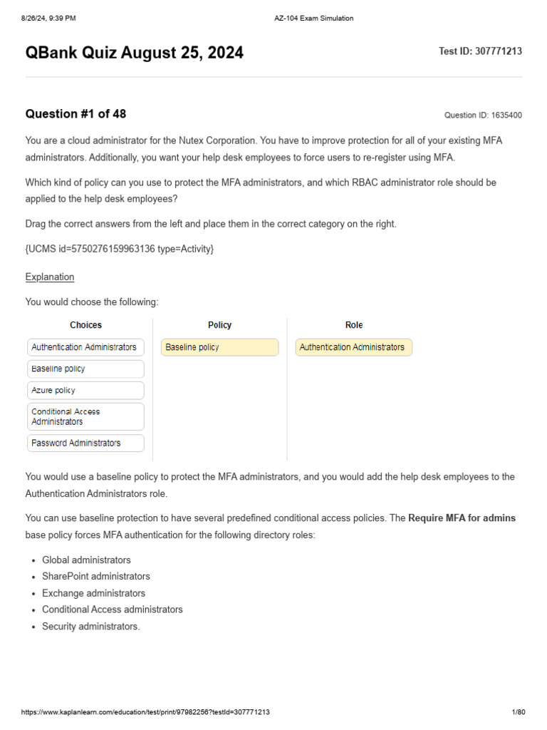 AZ-104 Exam Simulation | PDF