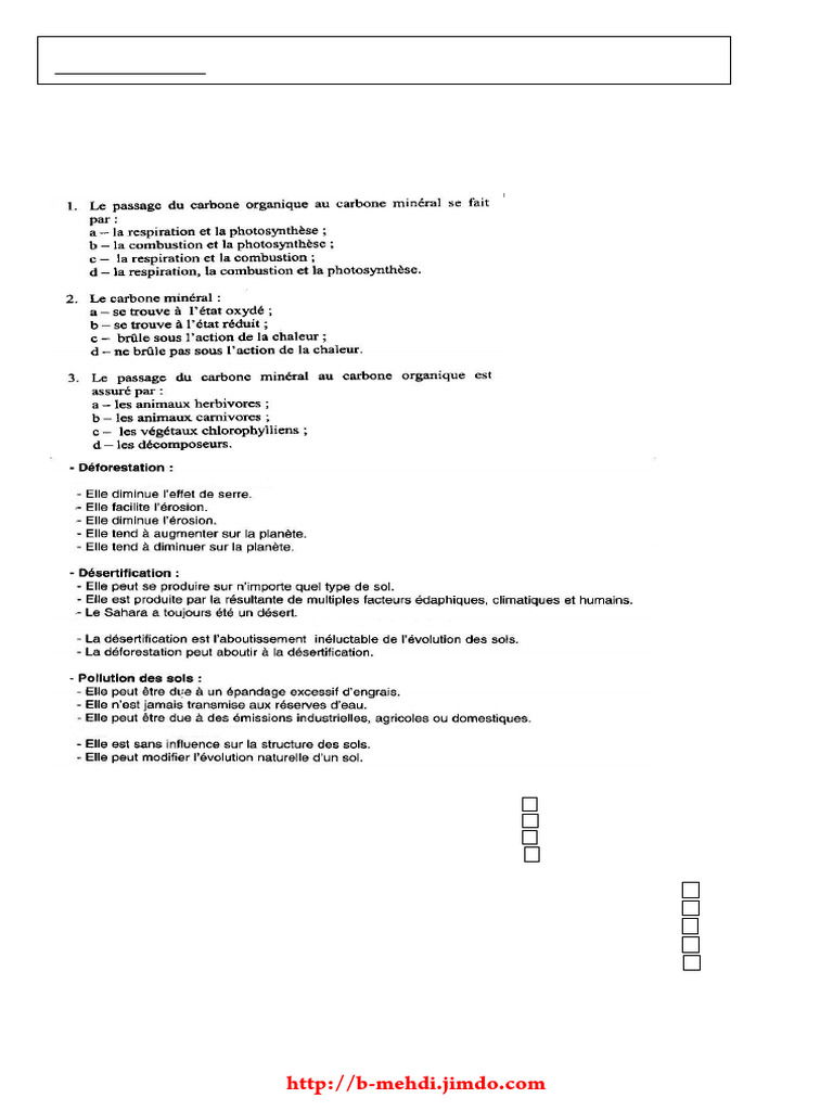 Devoir de Contrôle N°3 - SVT - 2ème Sciences (2008-2009) Mme Habli Raja ...