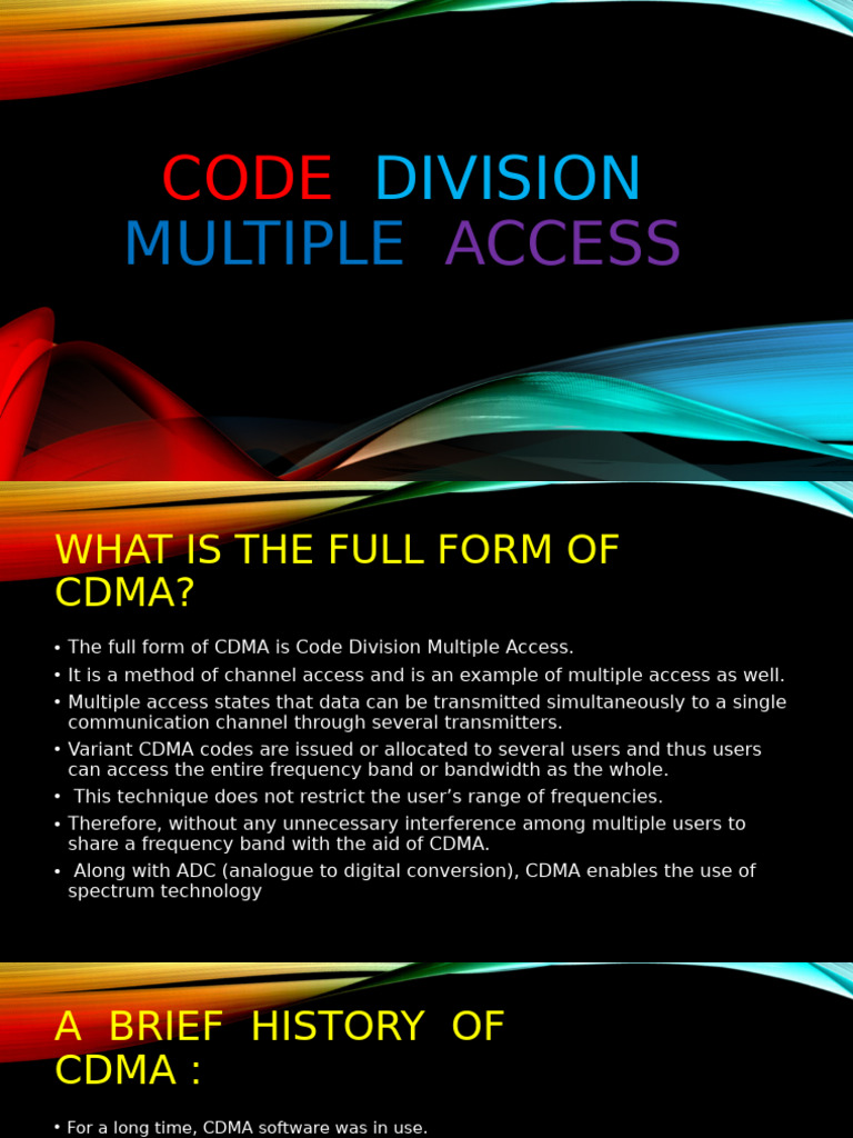 Understanding CDMA Technology and History | PDF