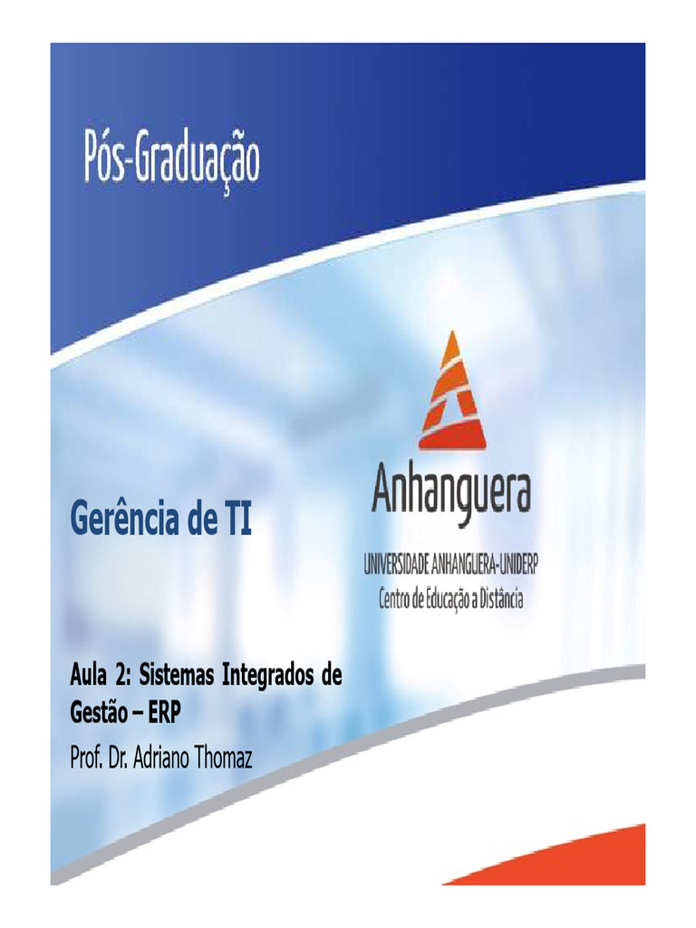 STR040 - Gerência de TI - Aula 2 | PDF | Planejamento de recursos ...