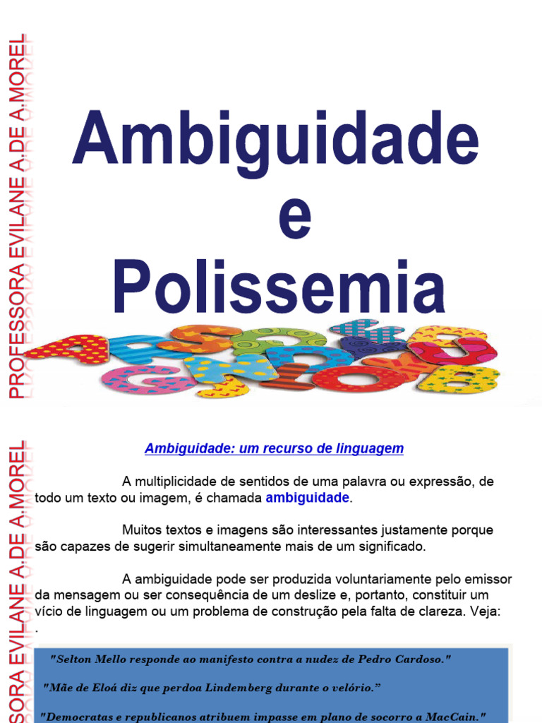 Ambiguidade e Polissemia | PDF