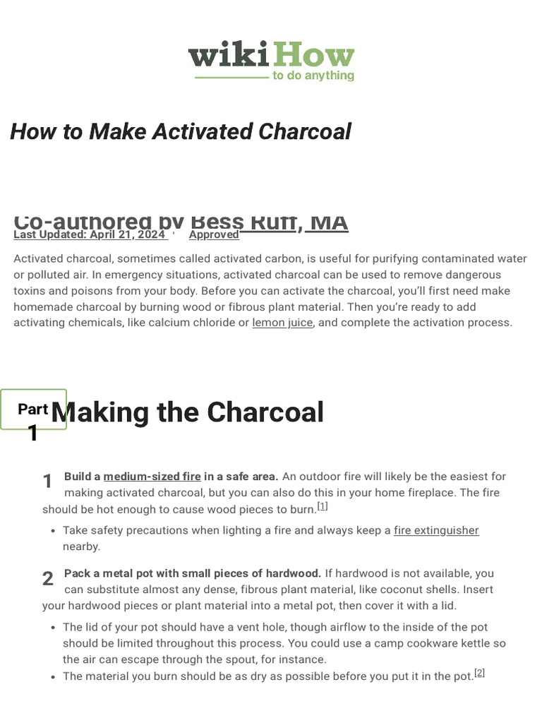 How to make activated charcoal with pictures wikihow pdf
